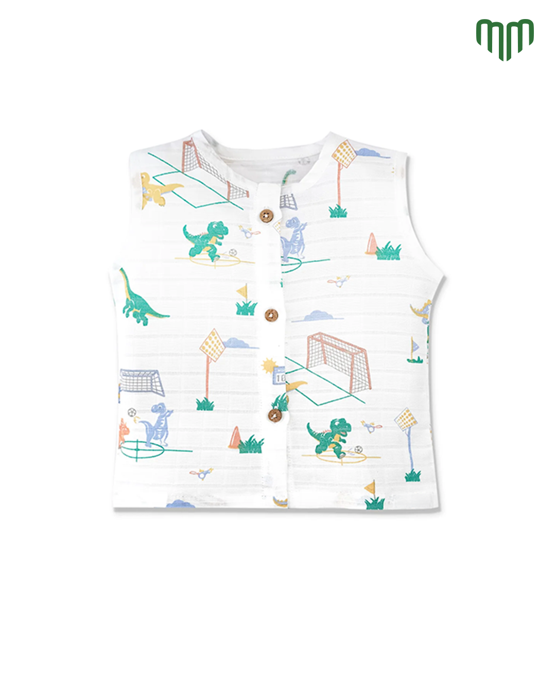 Little Dino Muslin Sleeveless Top &amp; Short
