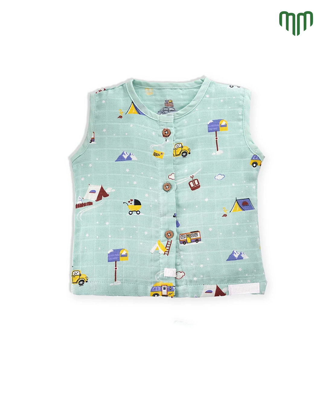 Little Busy Muslin Sleeveless Top &amp; Short