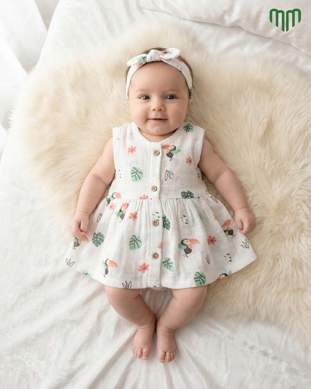 Little Bird Muslin Sleeveless Frock