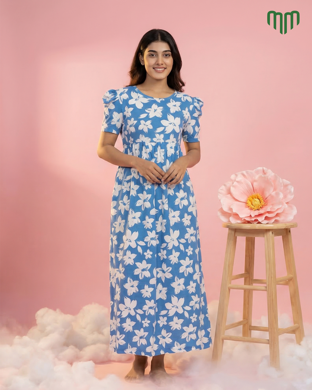 Fusion v2 | Casual Non-Maternity Loungewear - Puff Sleeve | Full Length