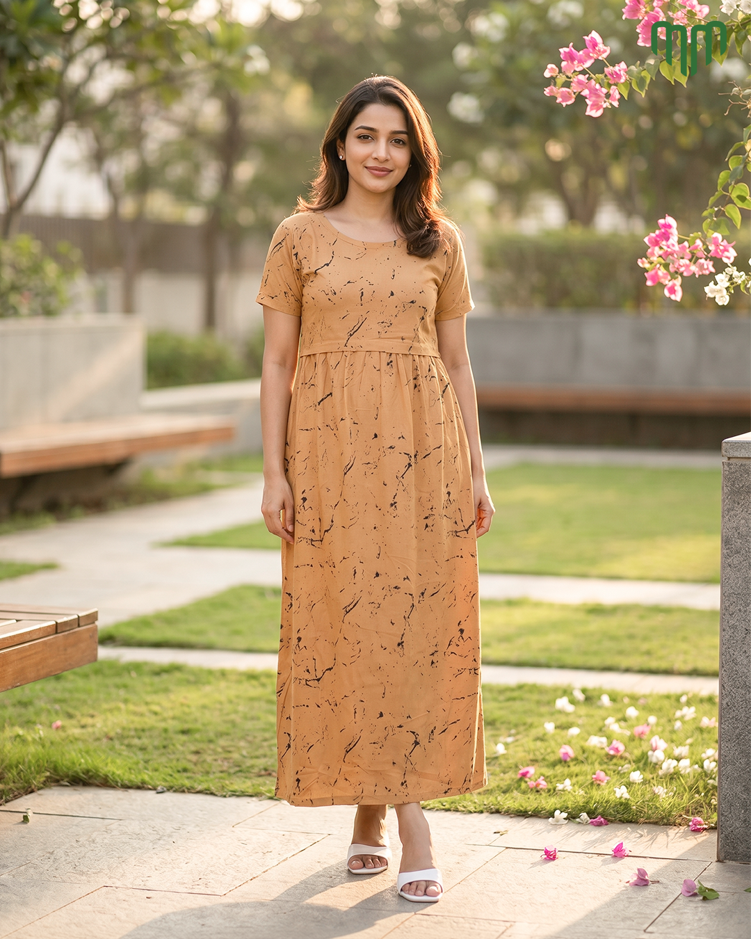 Beige Zipless Maternity Loungewear – Full Length