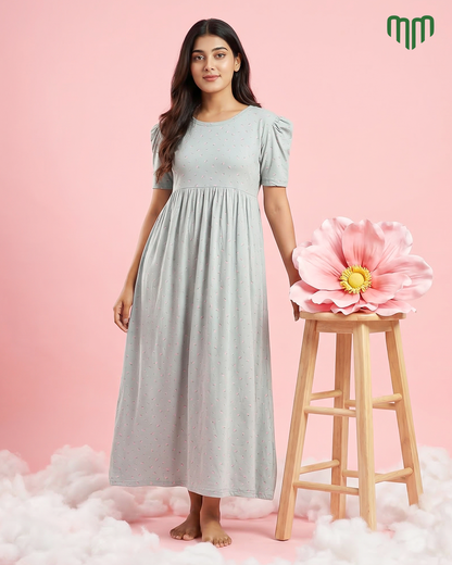 Ruhi | Casual Non-Maternity Loungewear - Puff Sleeve | Full Length