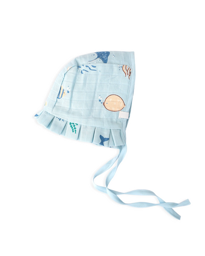 Little Swim Muslin Baby Cap, Mittens and booties Set
