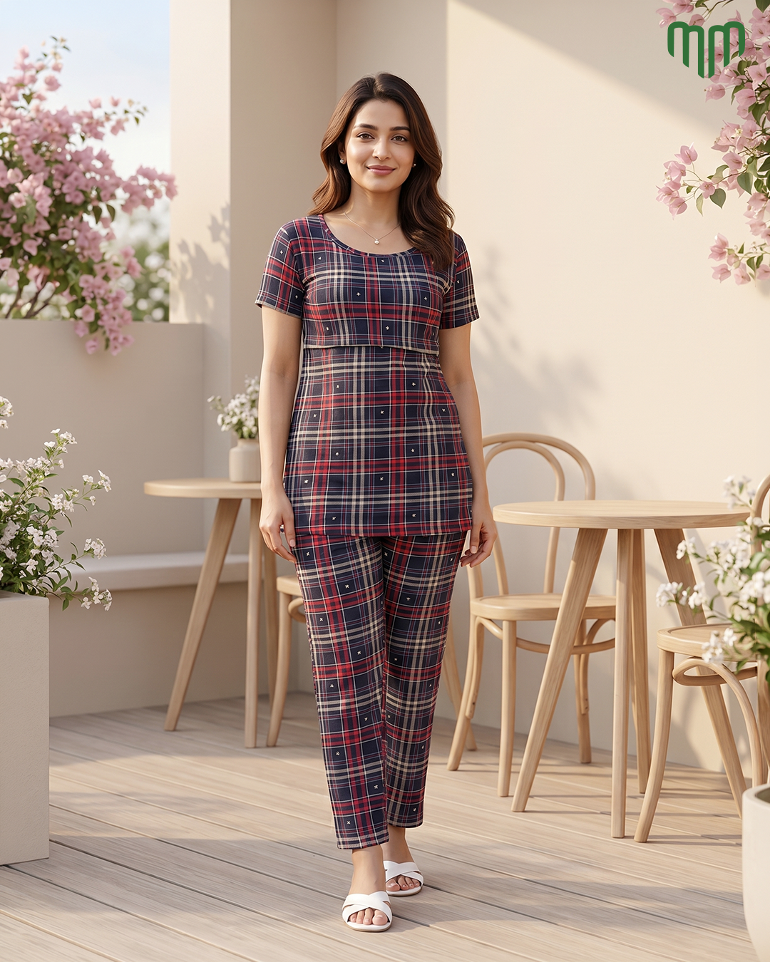 Checks Zipless Feeding Pant Set