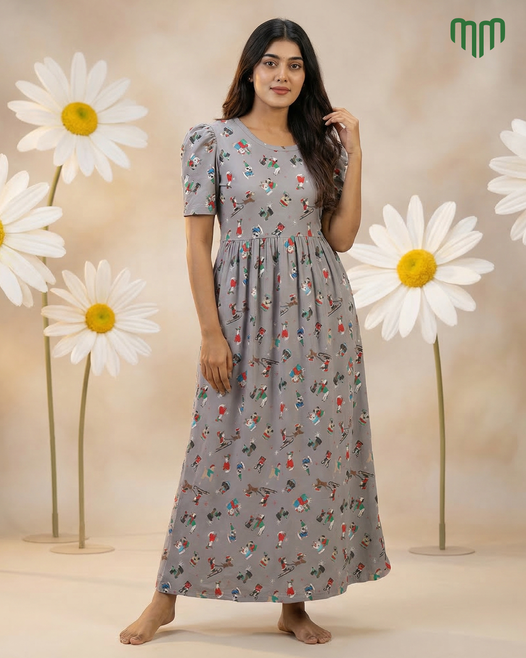 Happy Time | Casual Non-Maternity Loungewear - Puff Sleeve | Full Length