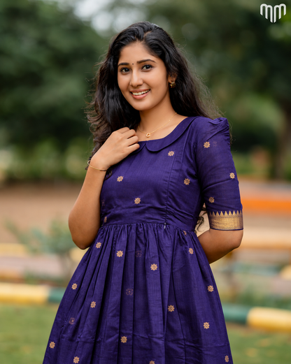 Akila Purple Mangalagiri Maternity Maxi with Full Cotton Lining - product image 2 | MMWEAR