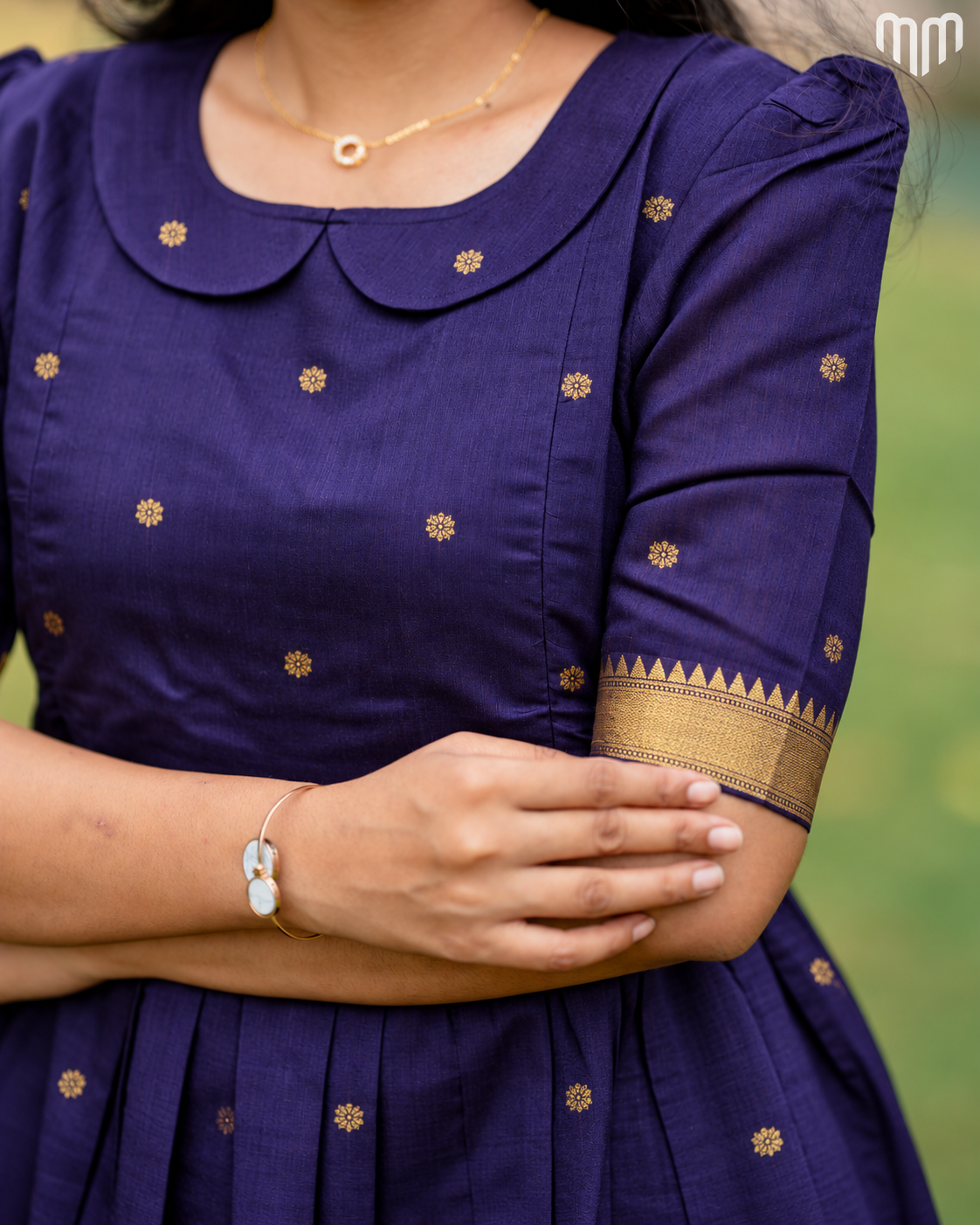 Akila Purple Mangalagiri Maternity Maxi with Full Cotton Lining - product image 3 | MMWEAR