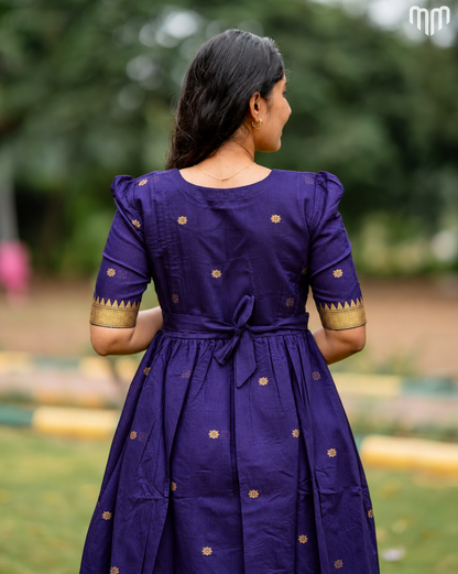 Akila Purple Mangalagiri Maternity Maxi with Full Cotton Lining - product image 4 | MMWEAR
