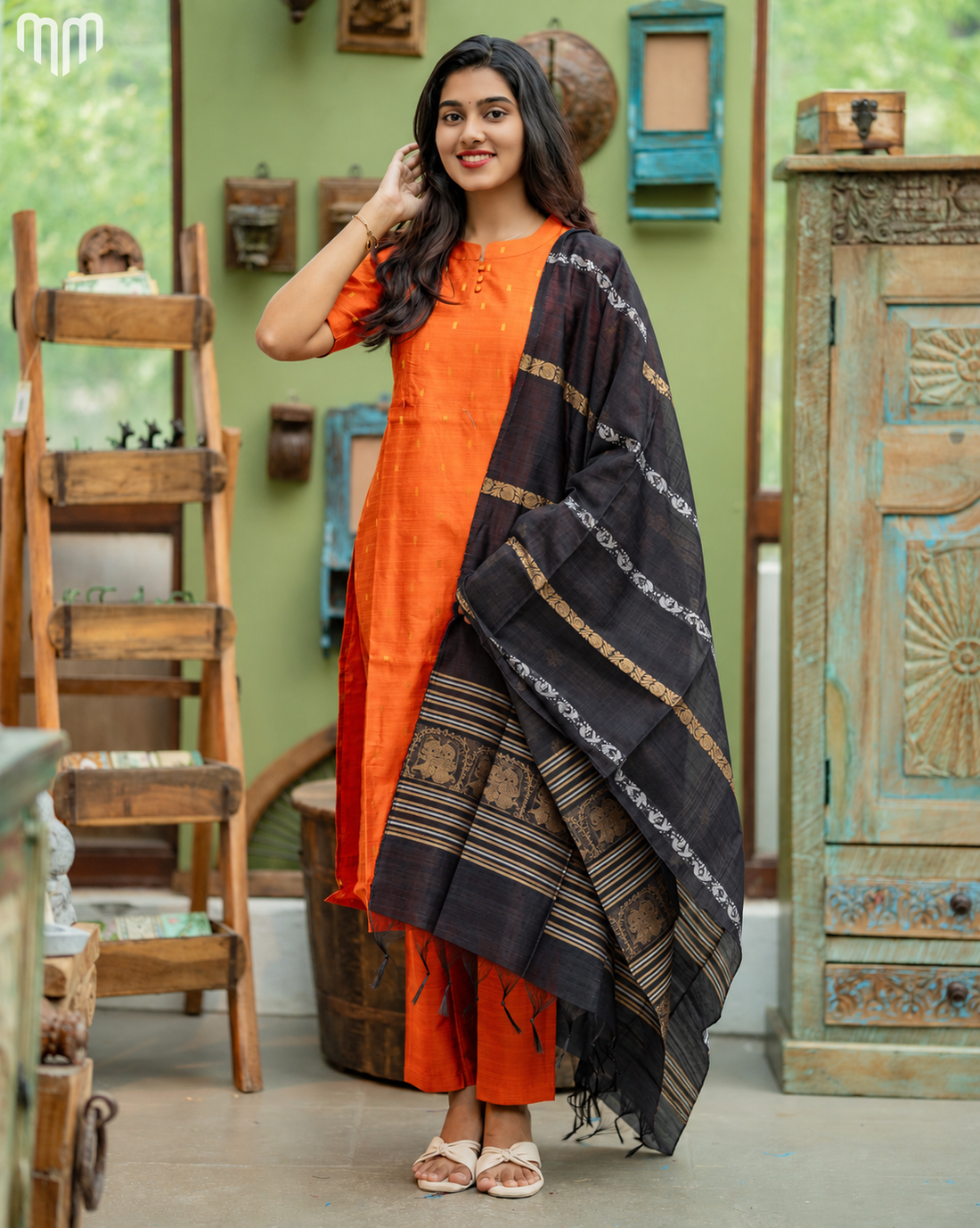 Durga_Black Maternity Kurti Set