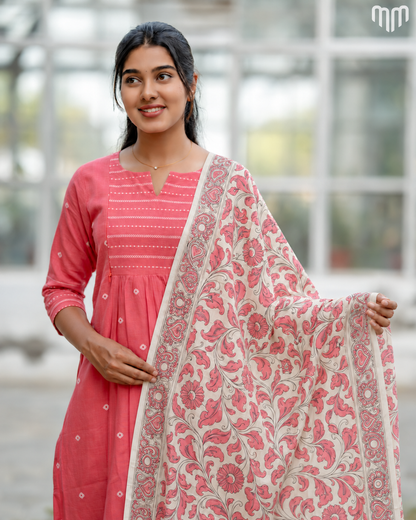 Coral Pretty_V2 Maternity Kurti Set
