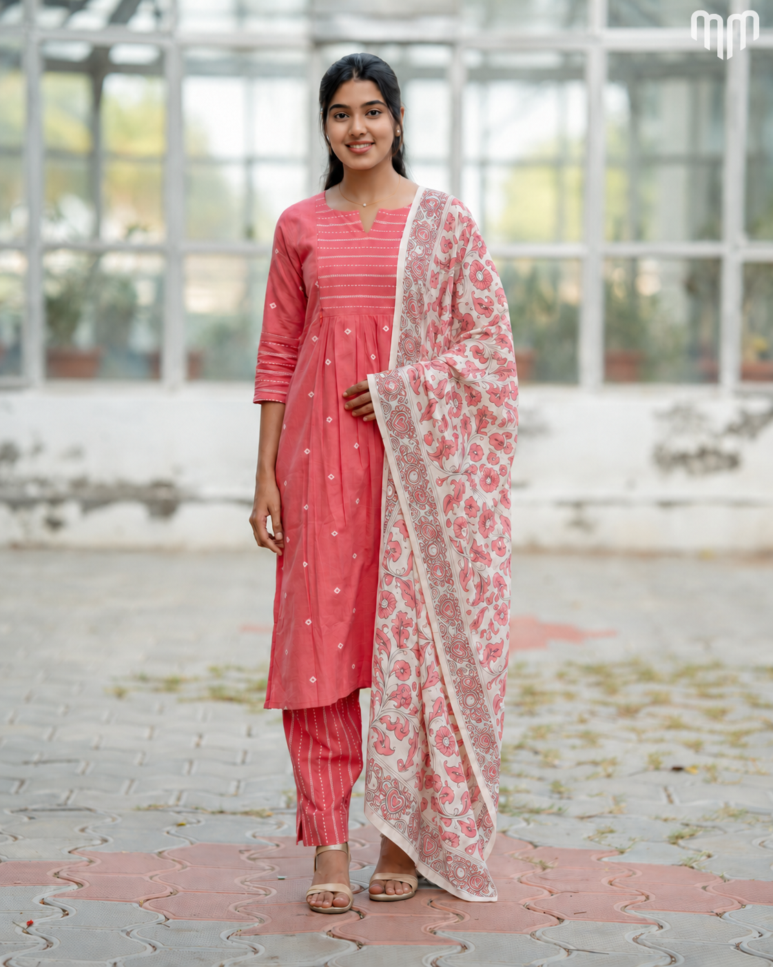 Coral Pretty_V2 Maternity Kurti Set
