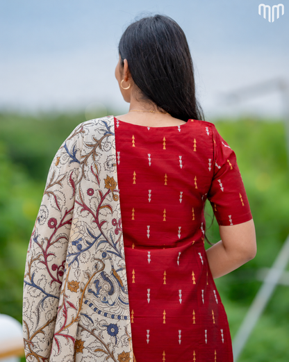 Rukmini New  Premium Raw Silk Maternity Kurti Set with top cotton lining