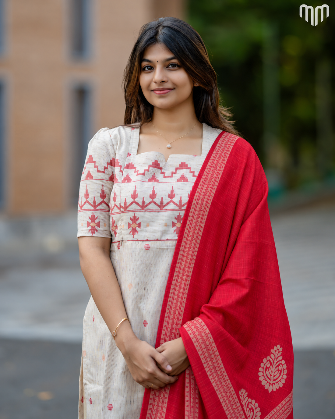 Jamdhani Silk_V2 Maternity Kurti Set with Jacquard Dupatta