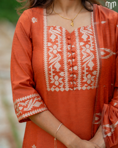 Nakshatra_Orange Maternity Kurti Set