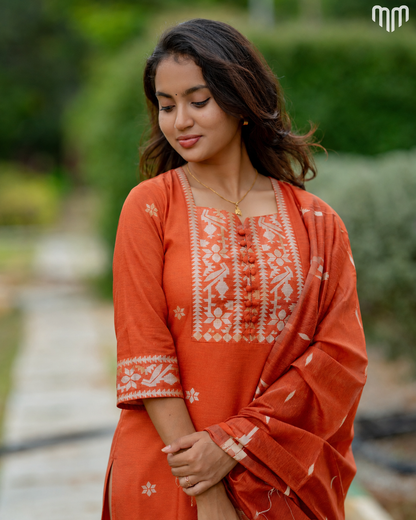 Nakshatra_Orange Maternity Kurti Set
