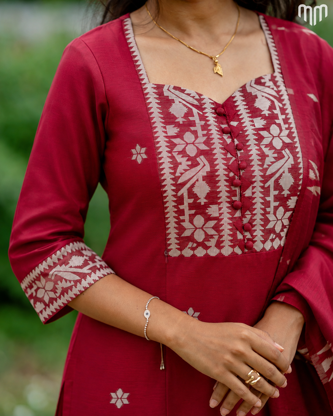 Nakshatra_Marron Maternity Kurti Set