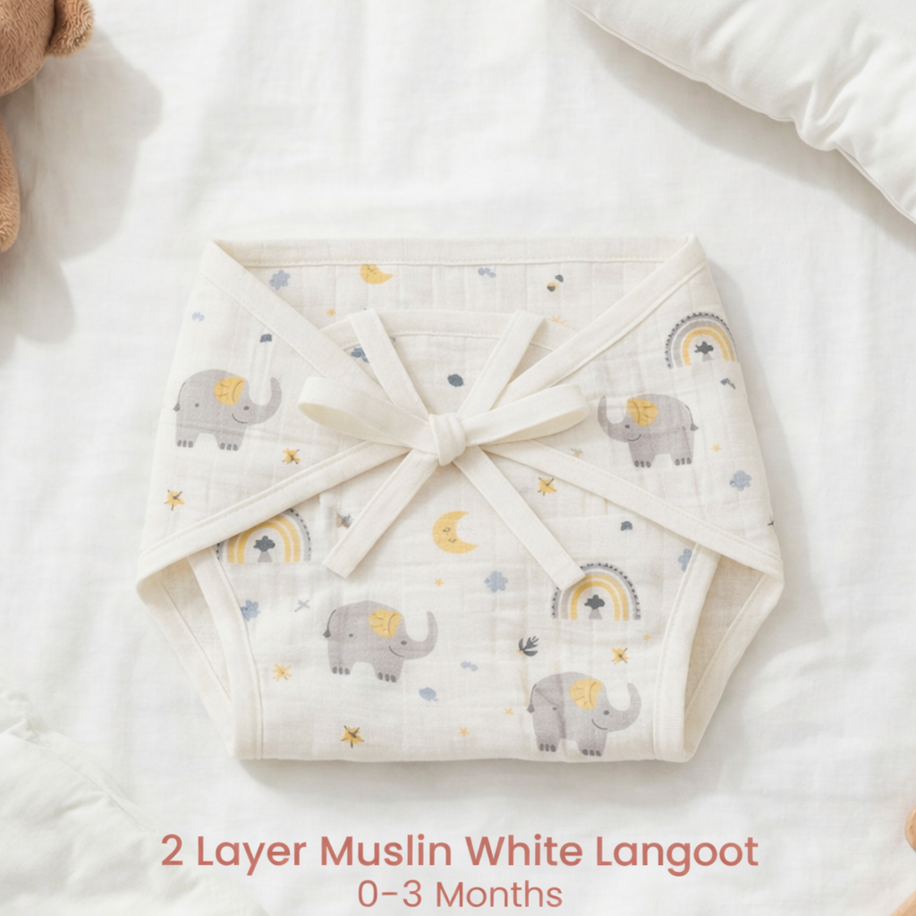 Little Elephant Muslin Nappy