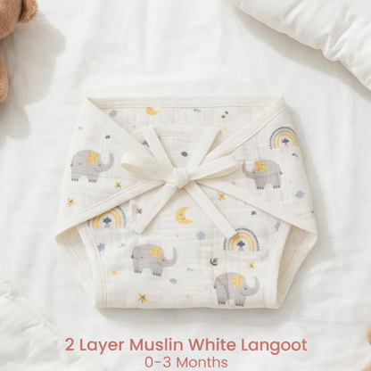 Little Elephant Muslin Nappy