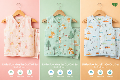 Sleeveless Muslin Co-ord set - Combo Packs