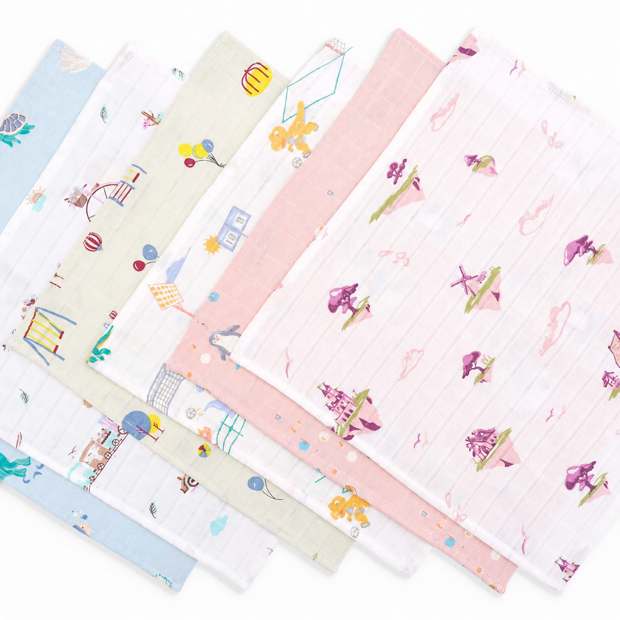 Little Muslin Wash cloth / Hand kerchief - 6 pack (27x27 Cm)