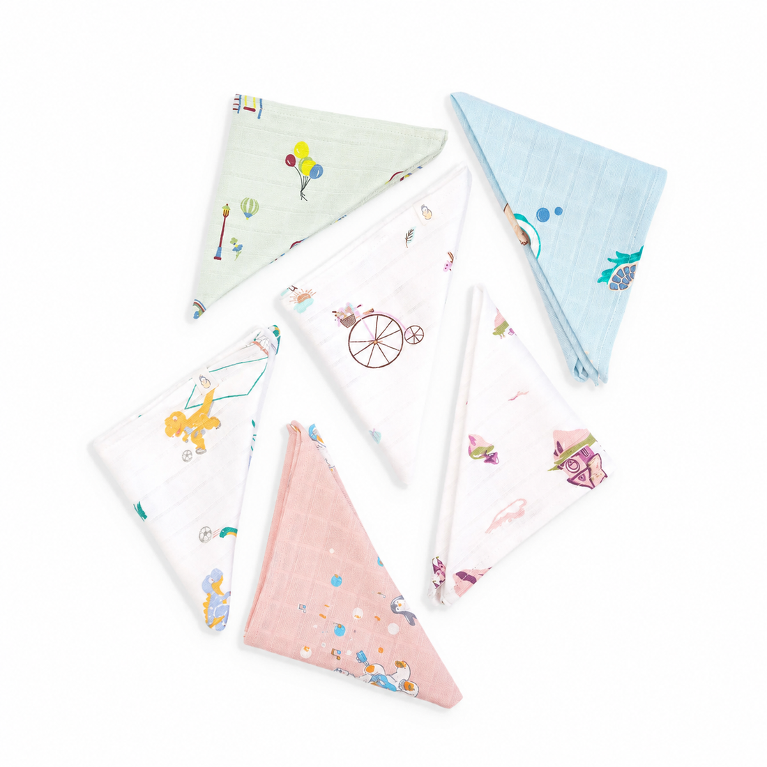 Little Muslin Wash cloth / Hand kerchief - 6 pack (27x27 Cm)