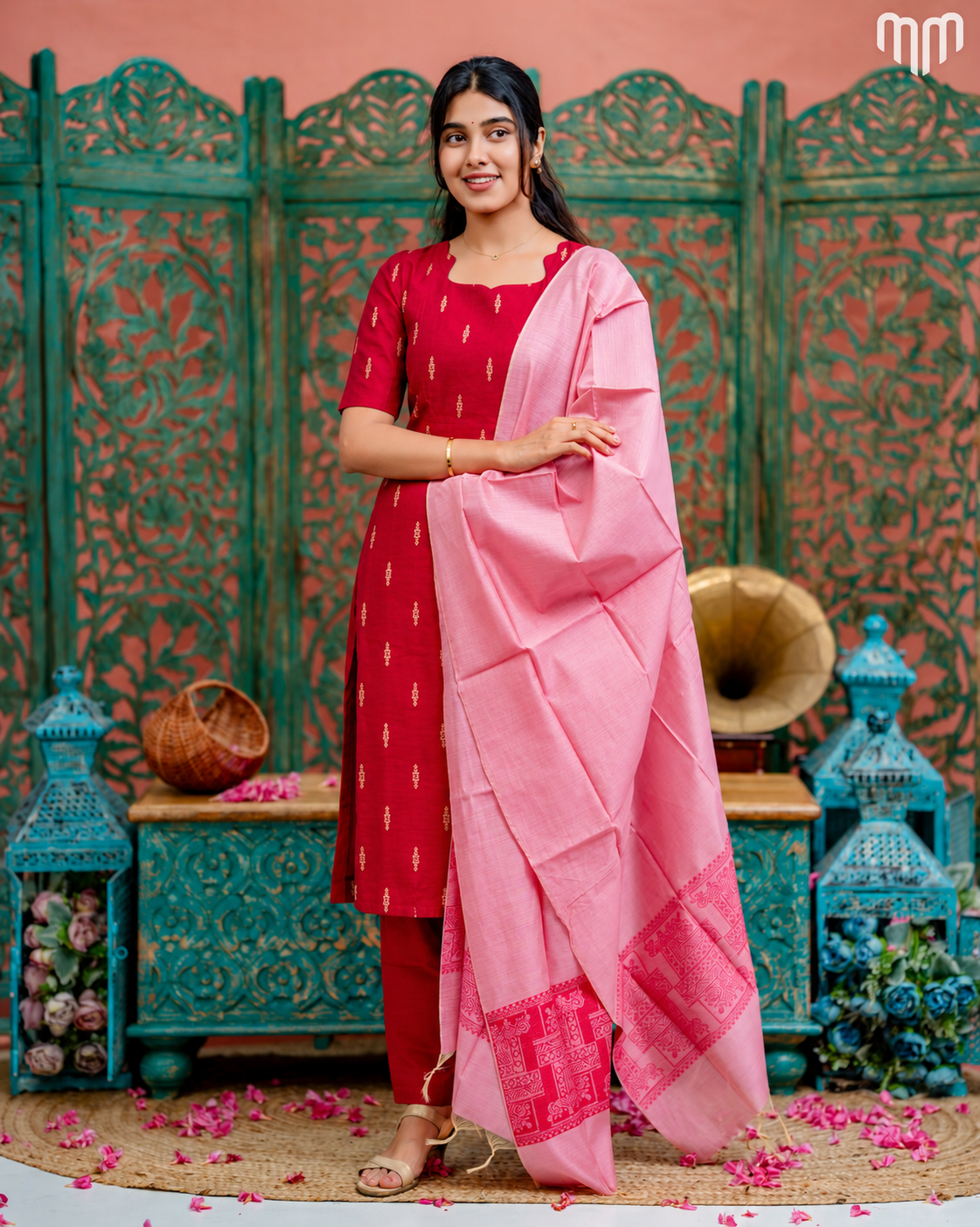Radhai_Pink Maternity Kurti Set