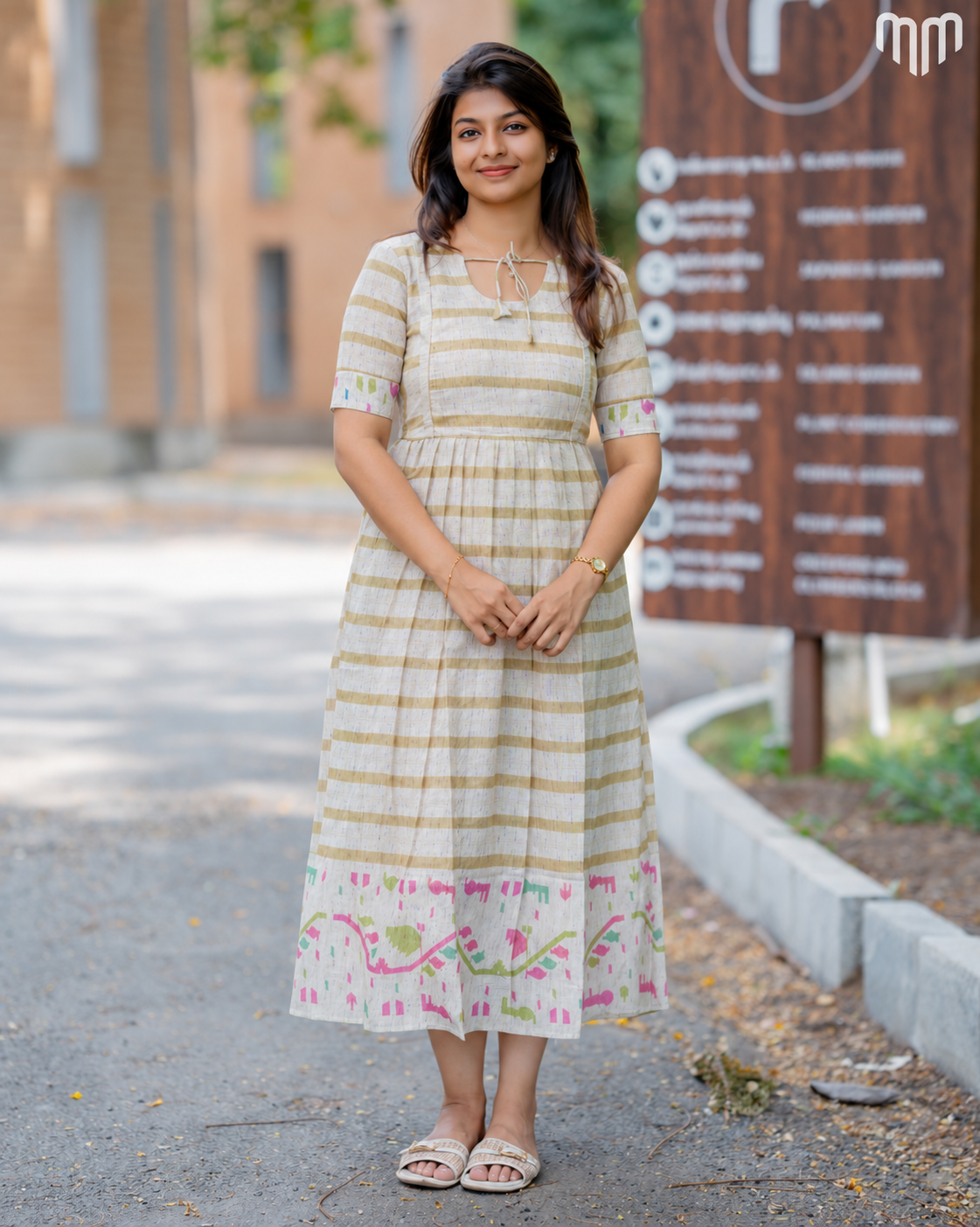 Nancy_Olive Lines Maternity Maxi
