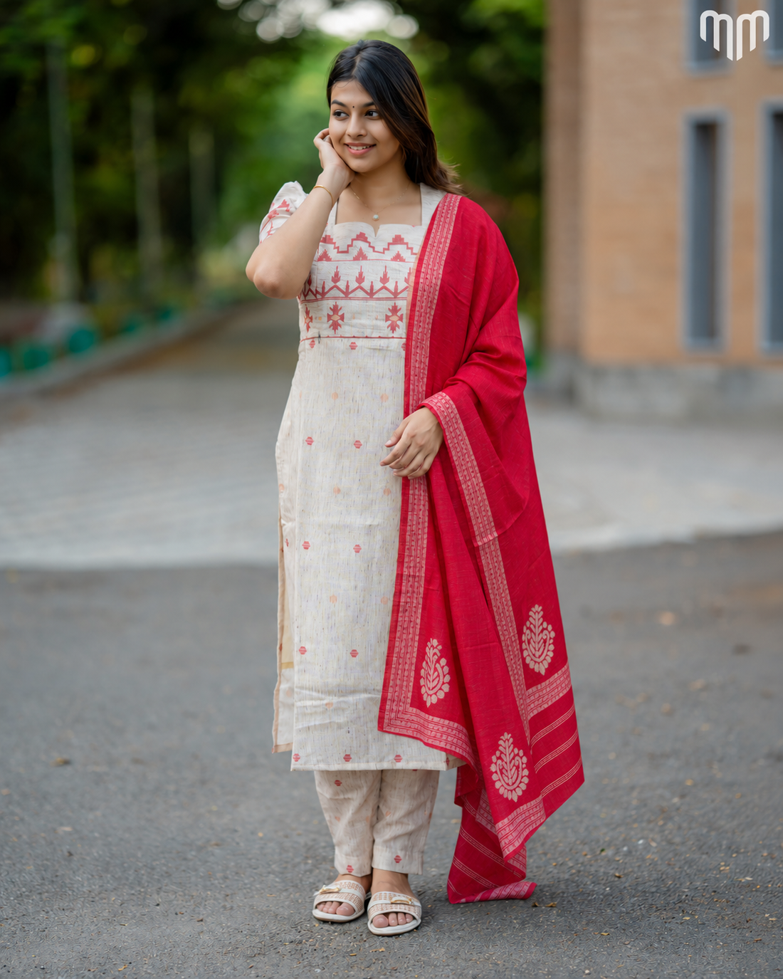 Jamdhani Silk_V2 Maternity Kurti Set with Jacquard Dupatta
