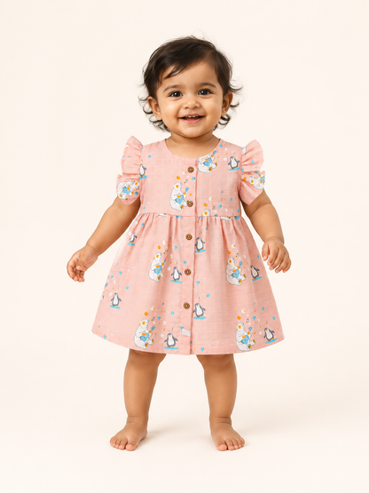 Little Penguin Muslin Frill Frock