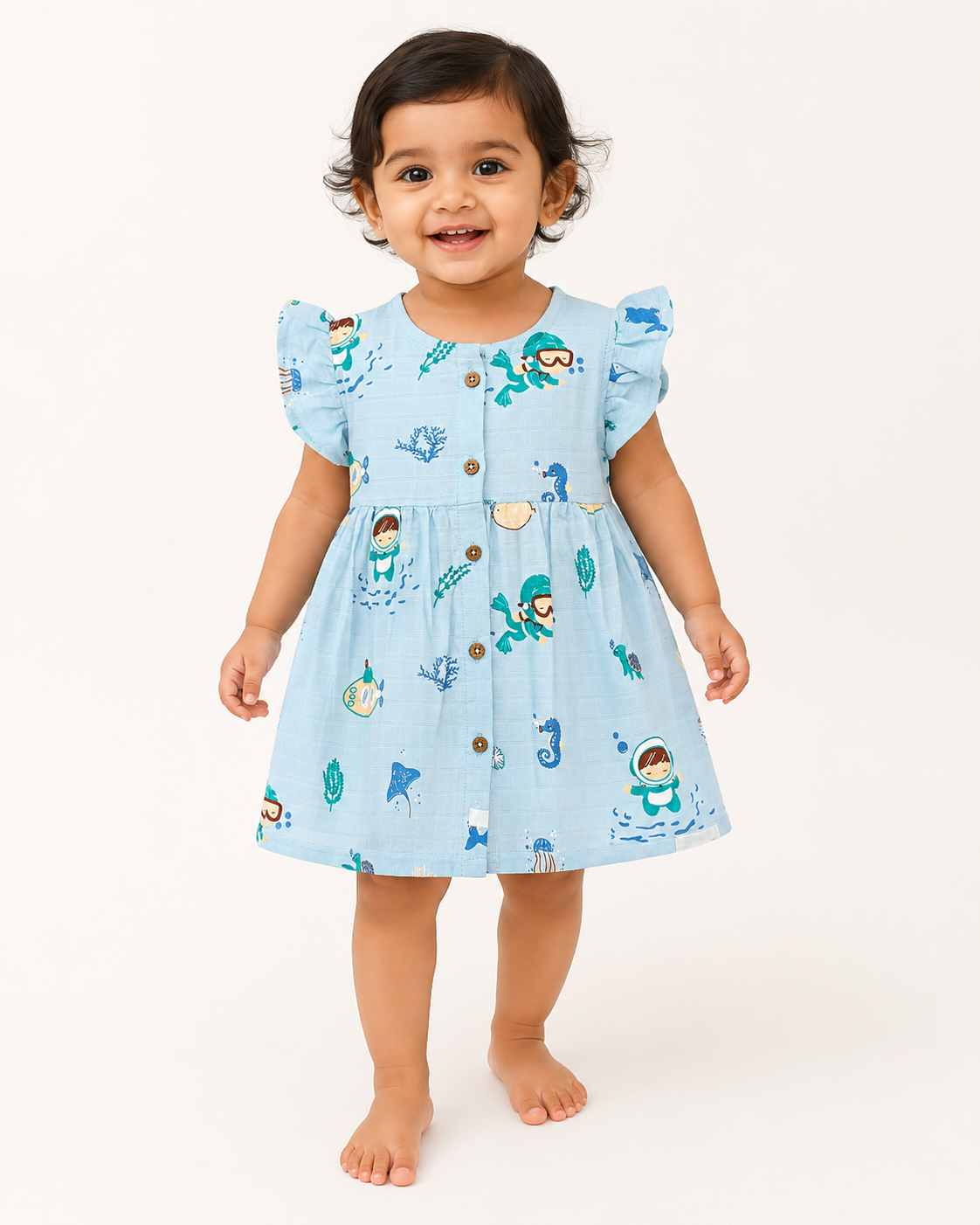 Little Swim Muslin Frill Frock