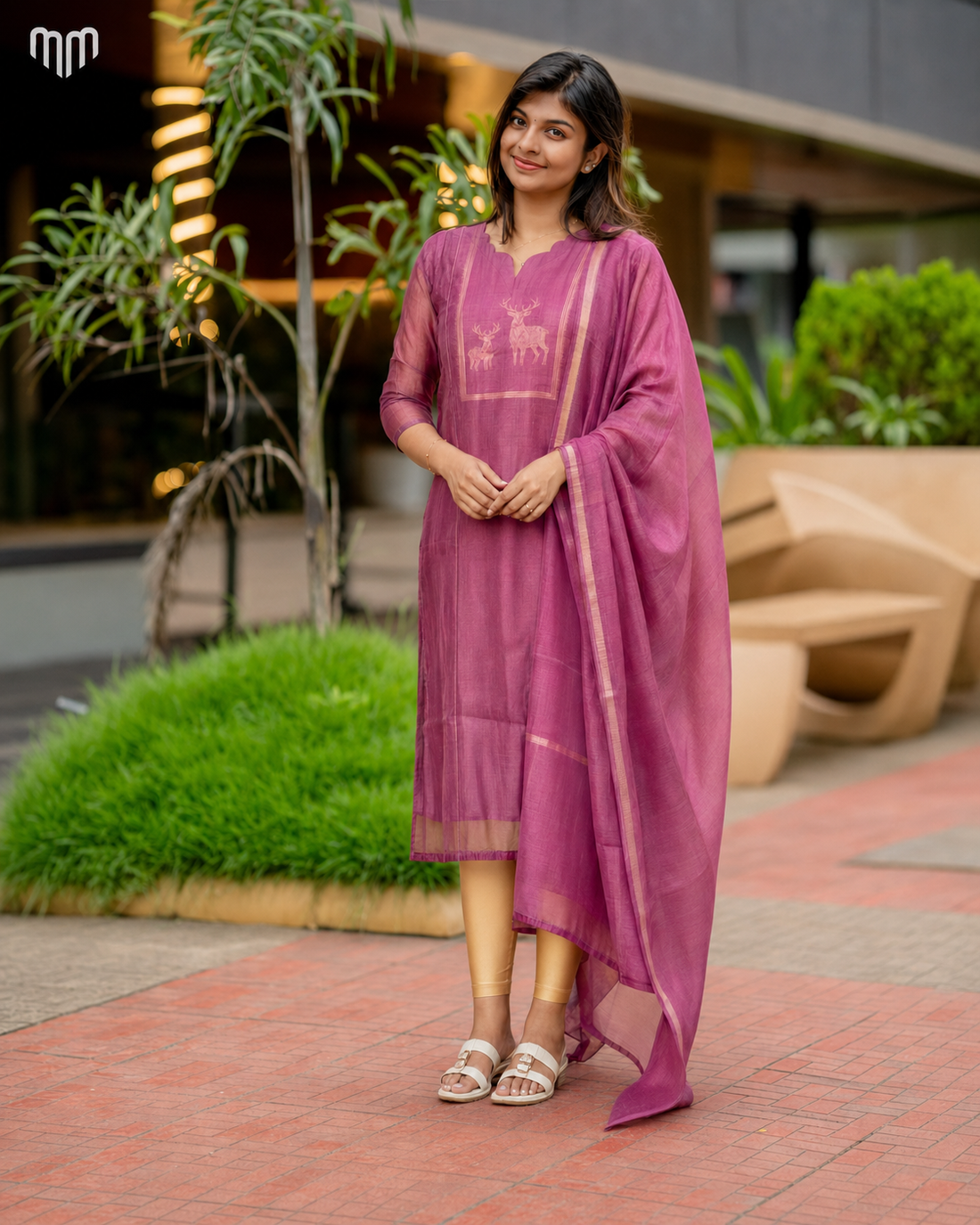 De_Magenta Maternity Kurti Set - Top &amp; Dupatta