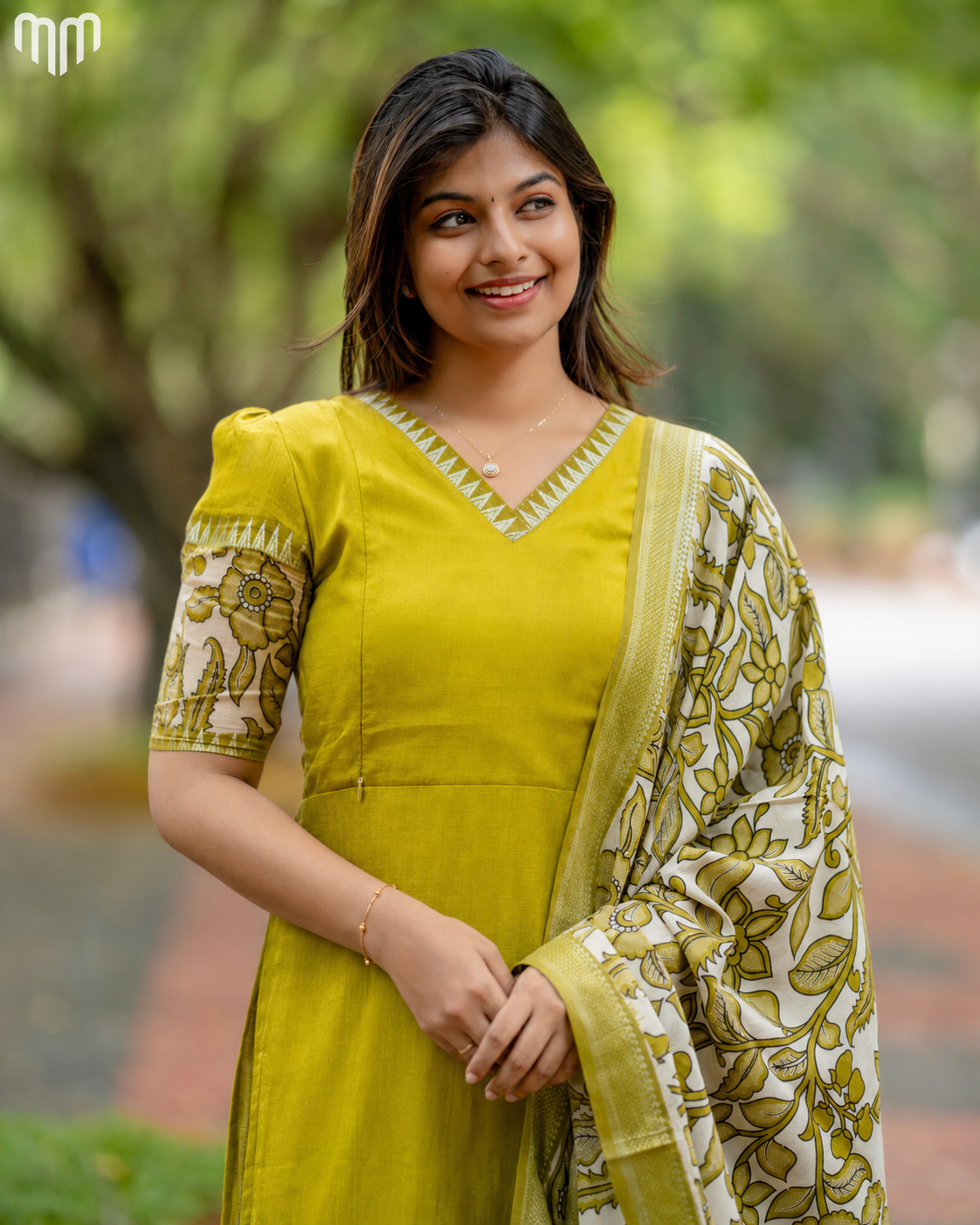 Mustard Chennuri Silk Maternity Kurti Set - Top &amp; Dupatta