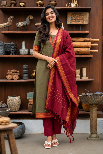 Mangalagiri_V3 Maternity Kurti Set