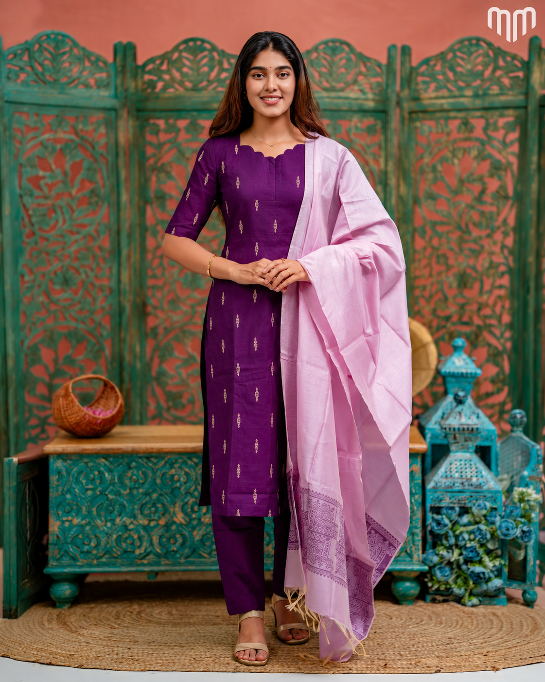 Radhai_Purple Maternity Kurti Set