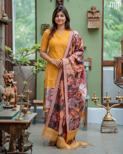 Jamdhani Silk_Golden Maternity Kurti &amp; Dupatta