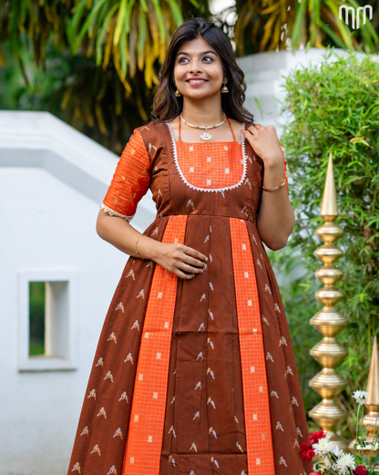 Dassahra_04 Fancy Silk Maternity Maxi with Full Cotton Lining