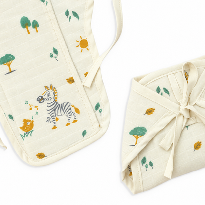 Little Animals Muslin Knot jabla &amp; Reusable Muslin Nappies / Langot