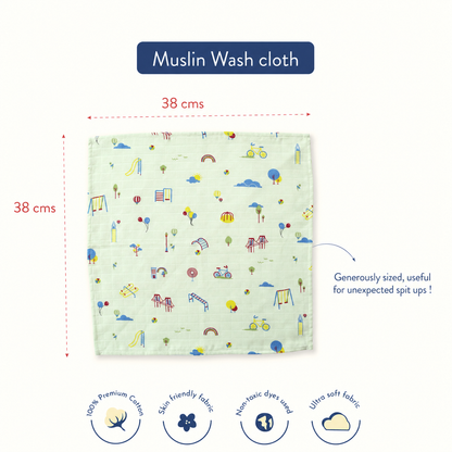 Little Muslin Wash cloth / Hand kerchief - 6 pack (27x27 Cm)