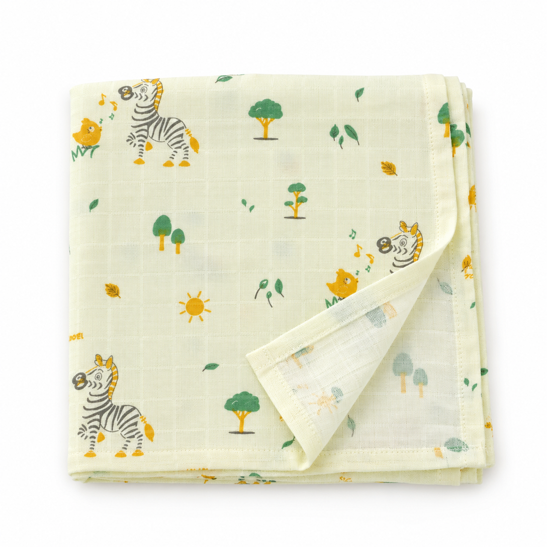 Little Animals Baby Muslin Swaddle Blanket | 100% Premium Cotton | 110x110 cm