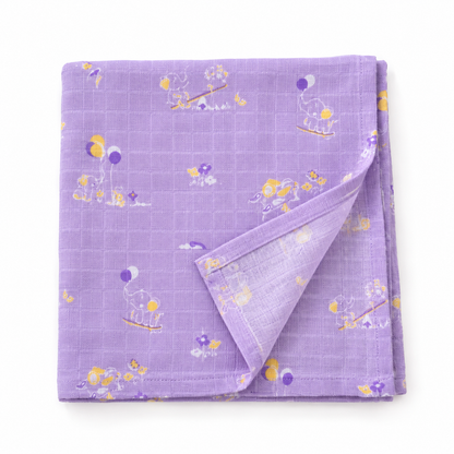 Little Friends Baby Muslin Swaddle Blanket | 100% Premium Cotton | 110x110 cm