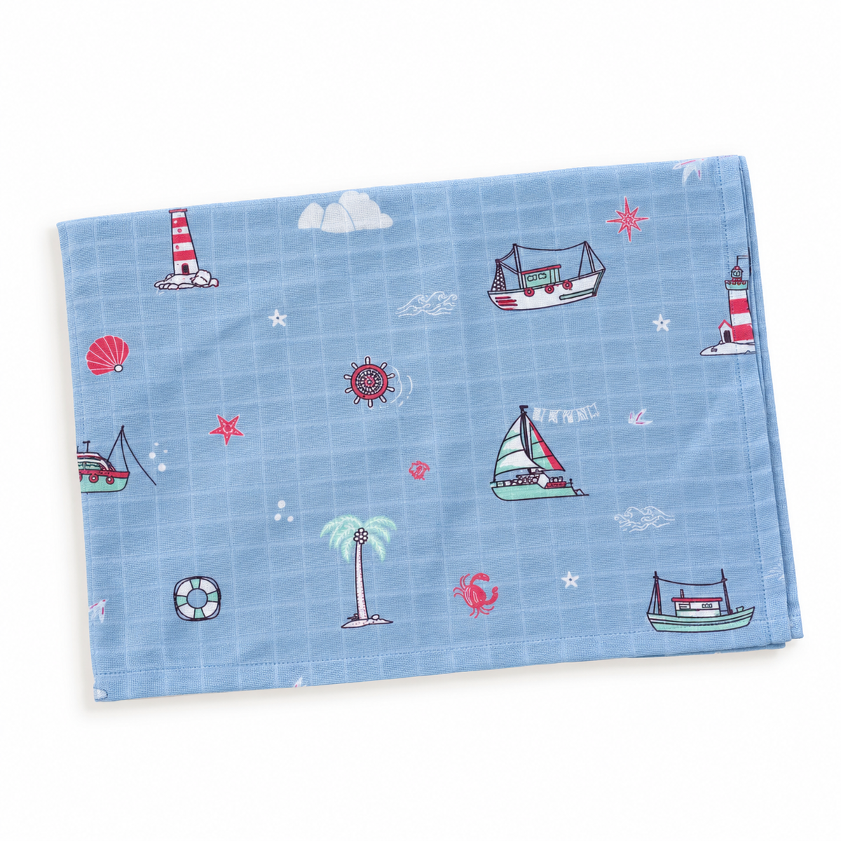 Little Ship Muslin 100% Cotton Baby Bath Towel