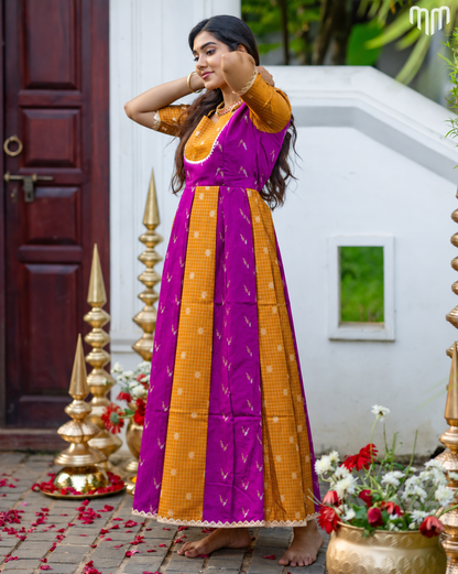 Dassahra_01 Fancy Silk Maternity Maxi with Full Cotton Lining