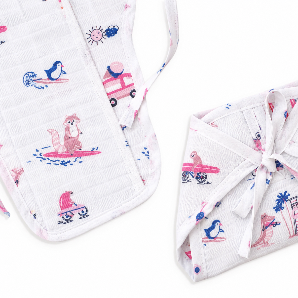 Little Tractors Muslin Knot jabla &amp; Reusable Muslin Nappies / Langot