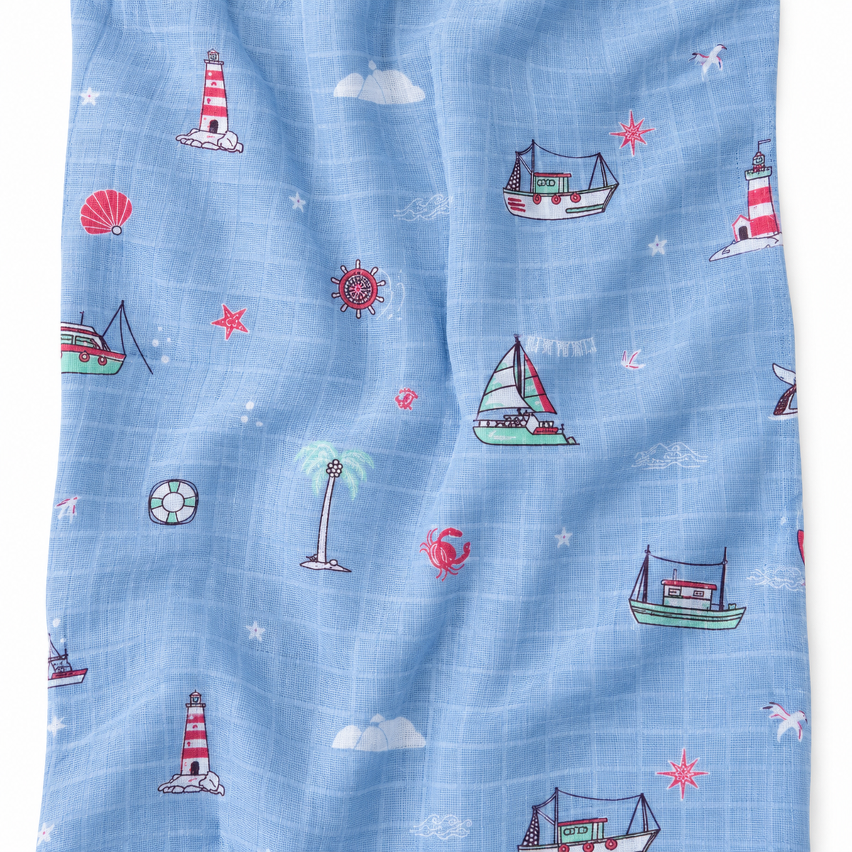 Little Ship Muslin 100% Cotton Baby Bath Towel