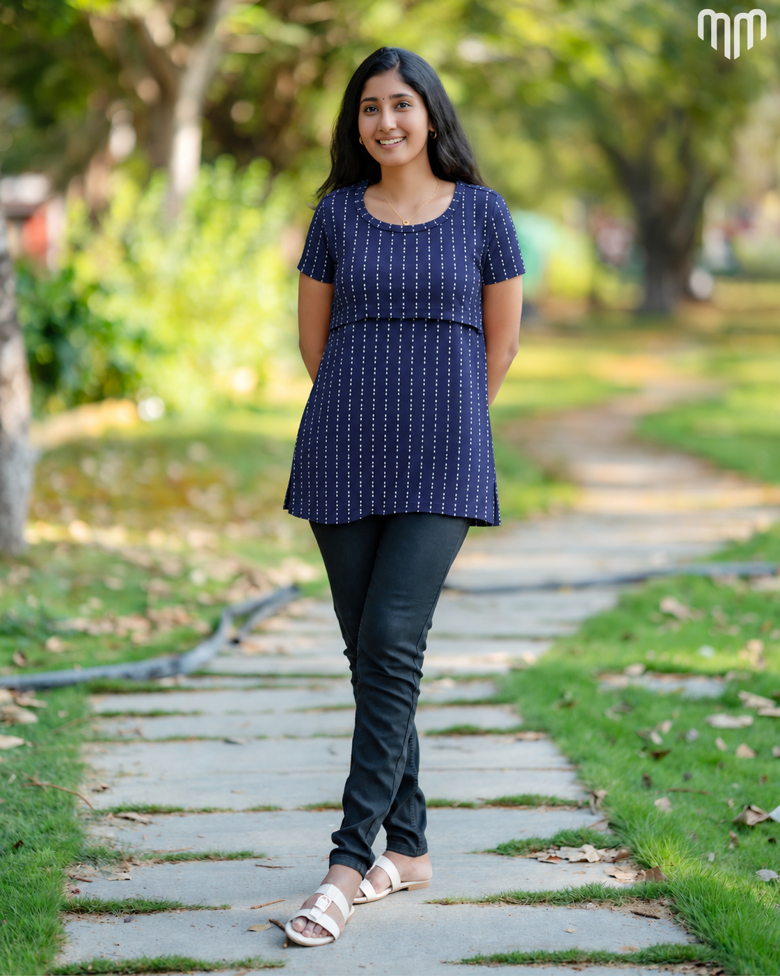 Navy Tunic Zipless Feeding T-shirt