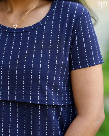 Navy Tunic Zipless Feeding T-shirt