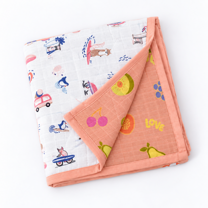 Little Fruits Reversible Muslin Blanket/Quilt