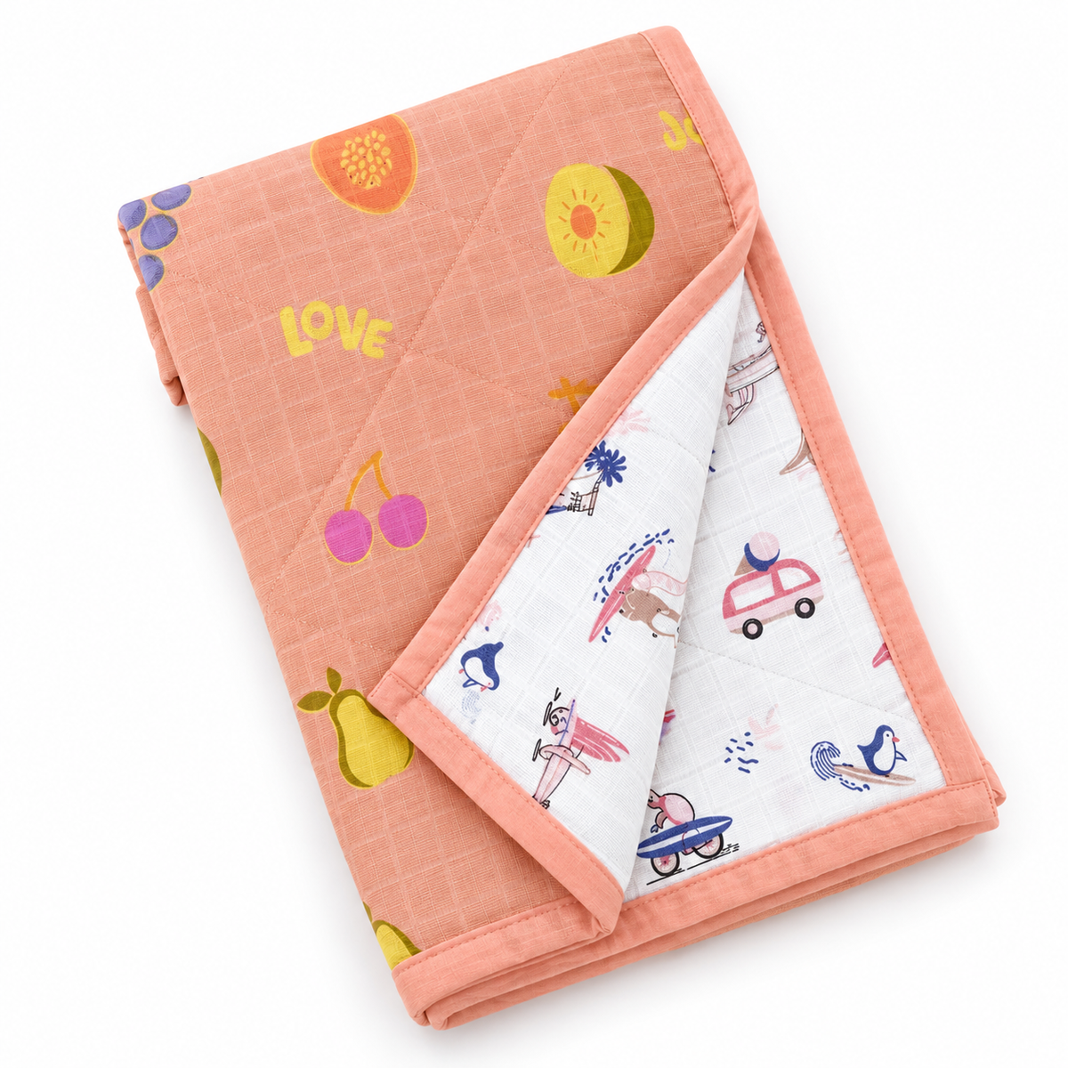 Little Fruits Reversible Muslin Blanket/Quilt