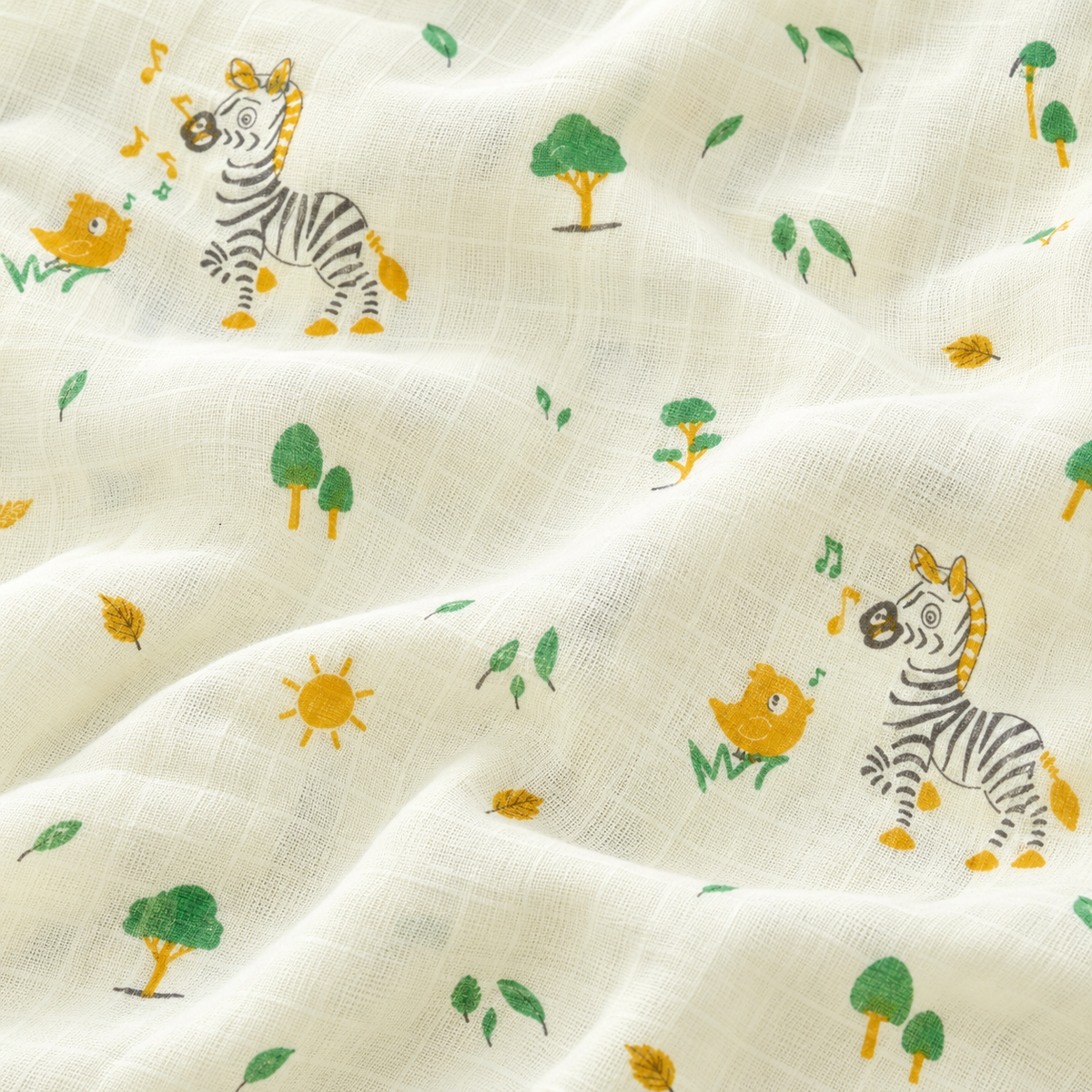 Little Animals Baby Muslin Swaddle Blanket | 100% Premium Cotton | 110x110 cm