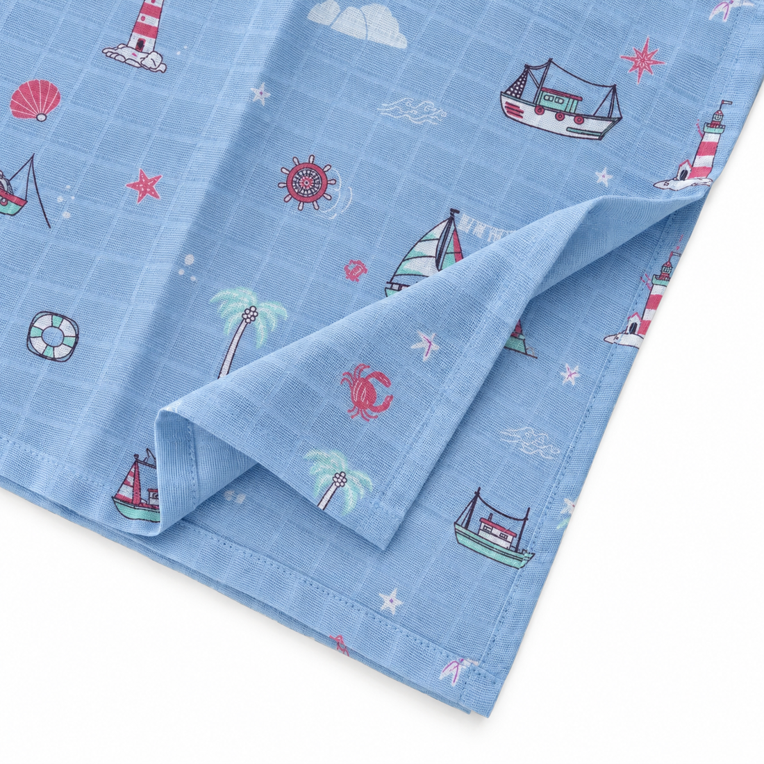 Little Ship Muslin 100% Cotton Baby Bath Towel